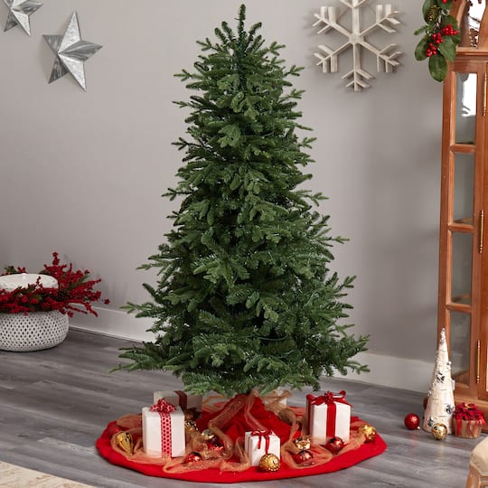 6ft. Pre-Lit Montreal Spruce Artificial Christmas Tree, White LED Lights